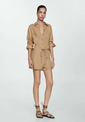 100% cropped linen shirt