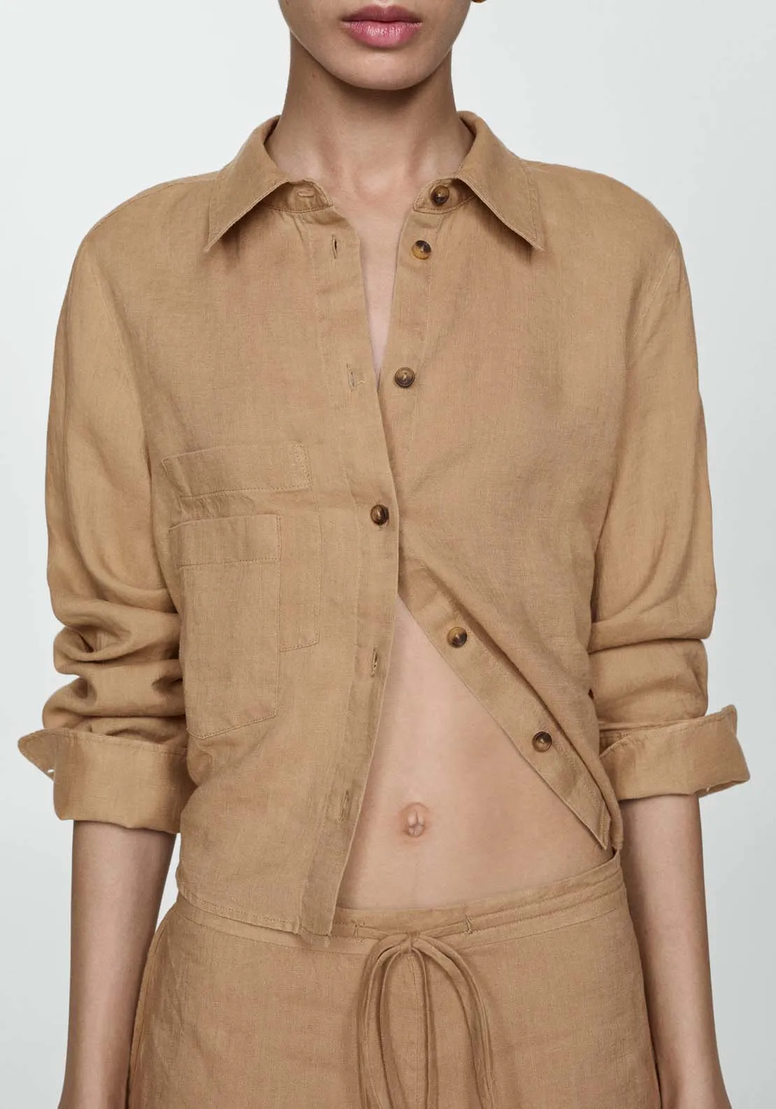 100% cropped linen shirt