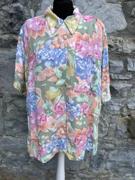 80s floral shirt uk 18-20