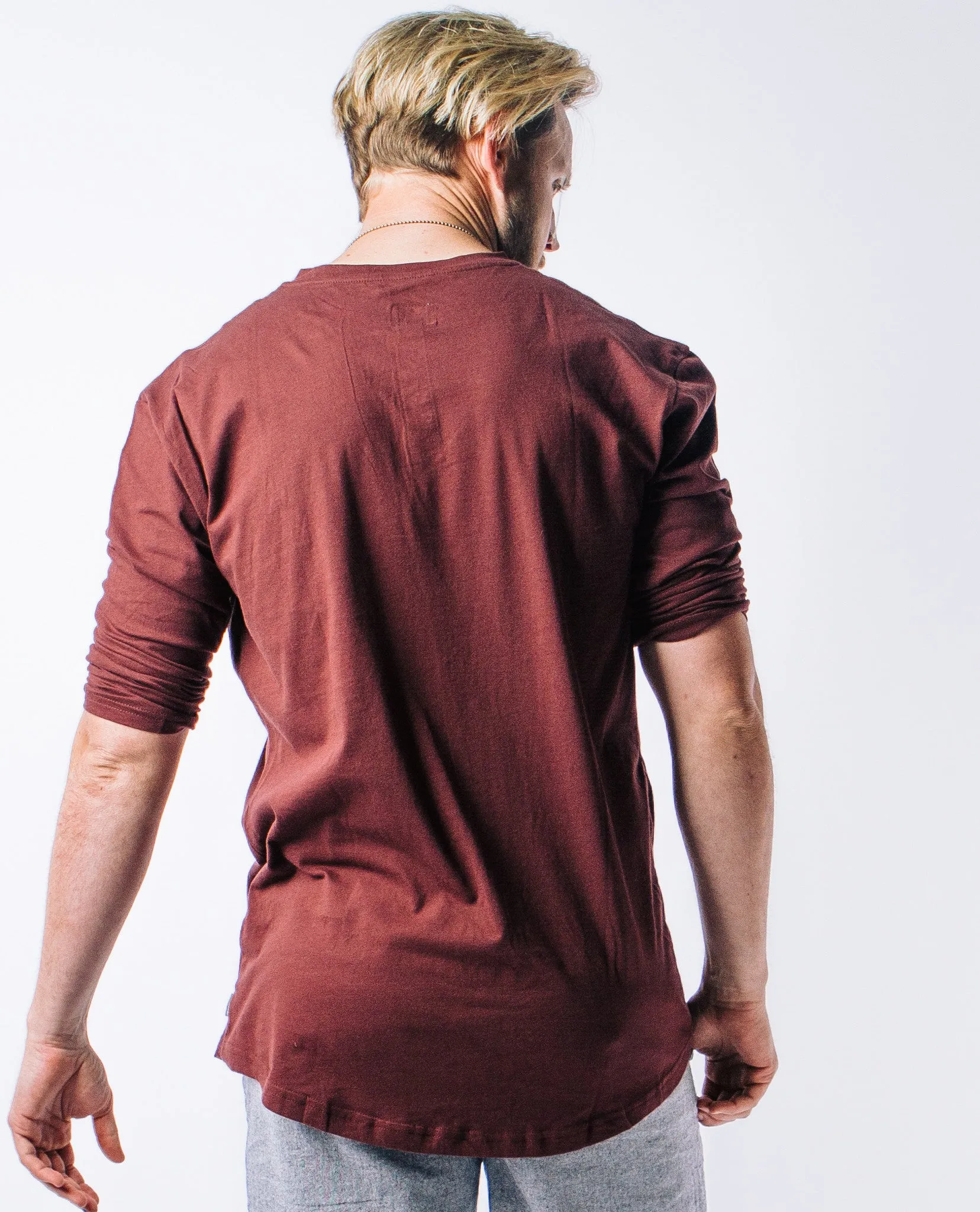 Ambig Oxblood Mid Sleeve Henley