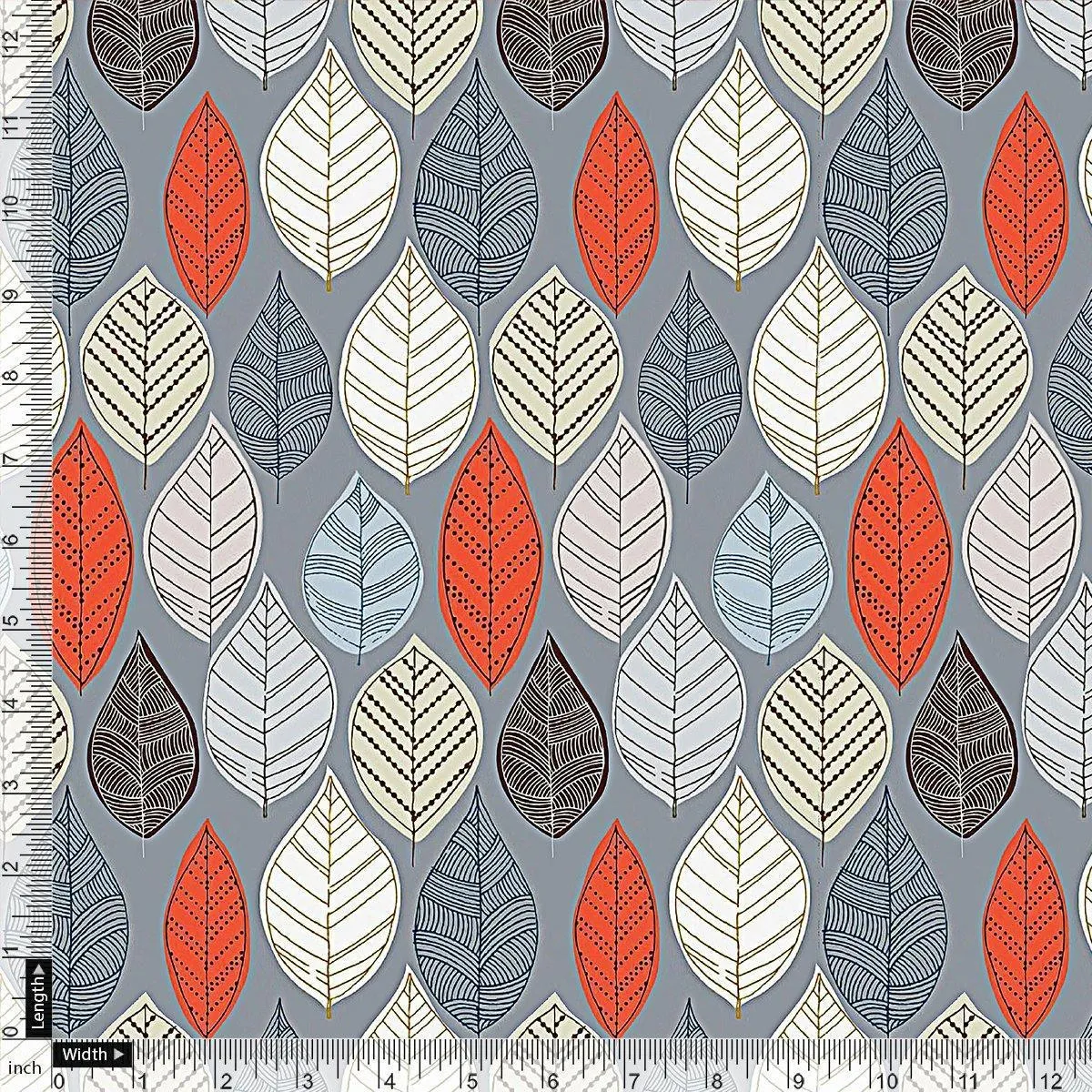 Autumn Leaves Digital Printed Fabric