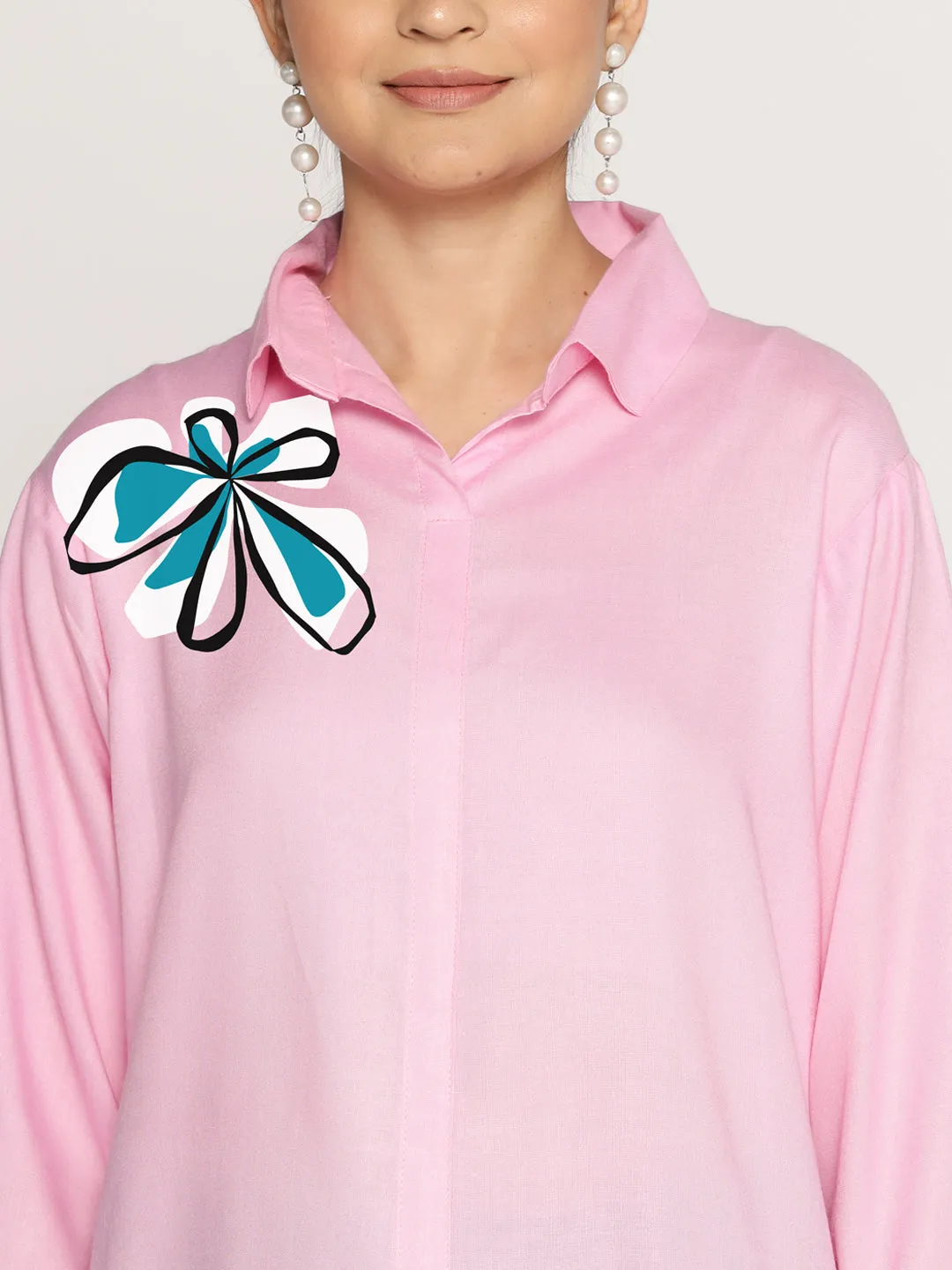 BabyPink Rayon ShirtTop - Florencia