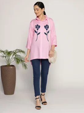 BabyPink Rayon ShirtTop - Solflor