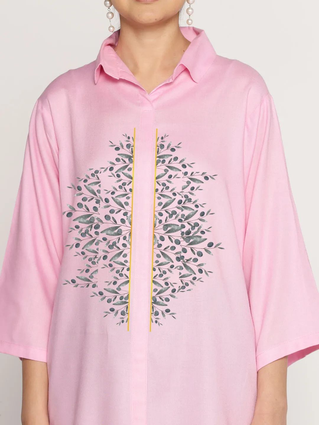 BabyPink Rayon ShirtTop - Verdurelle