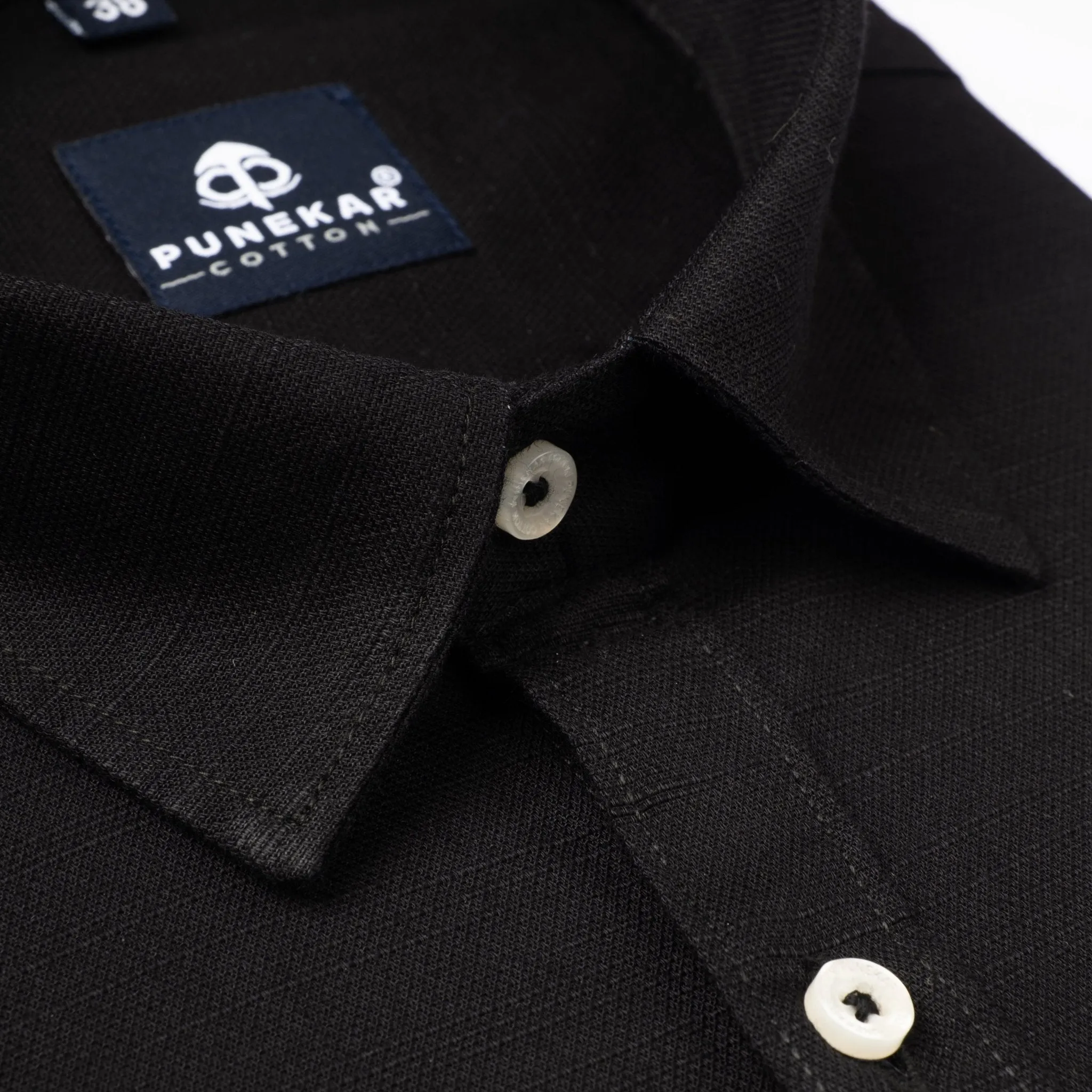 Black Color Cotton Linen Shirt For Men