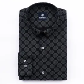 Black Color Moroccan Printed Cotton Shirt For Men