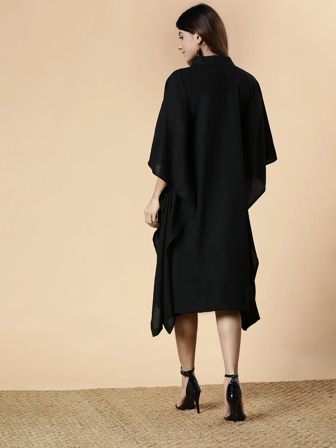 Black Rayon Shirt-Kaftan - Lush