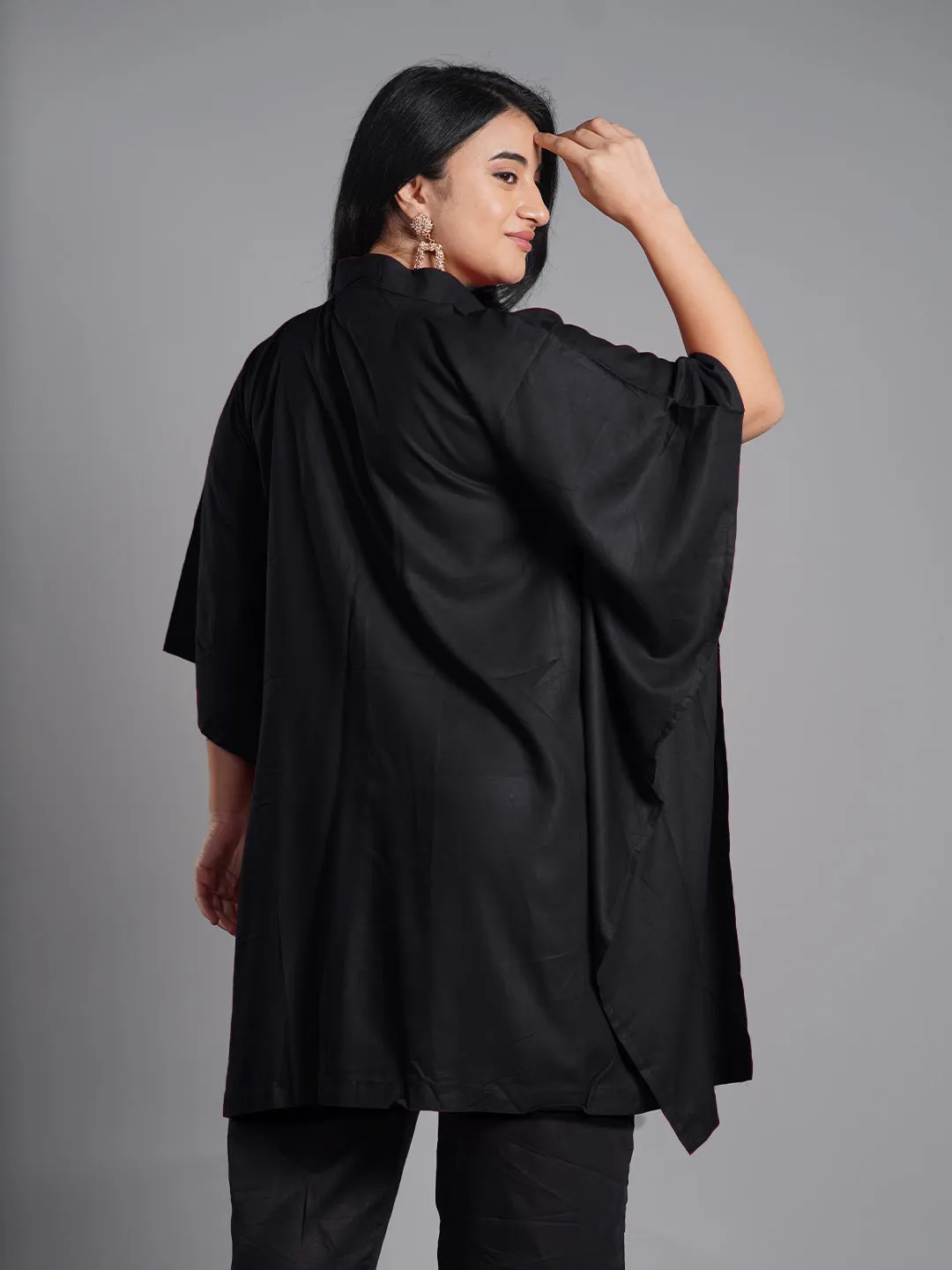 Black Rayon ShirtKurta - Rosita