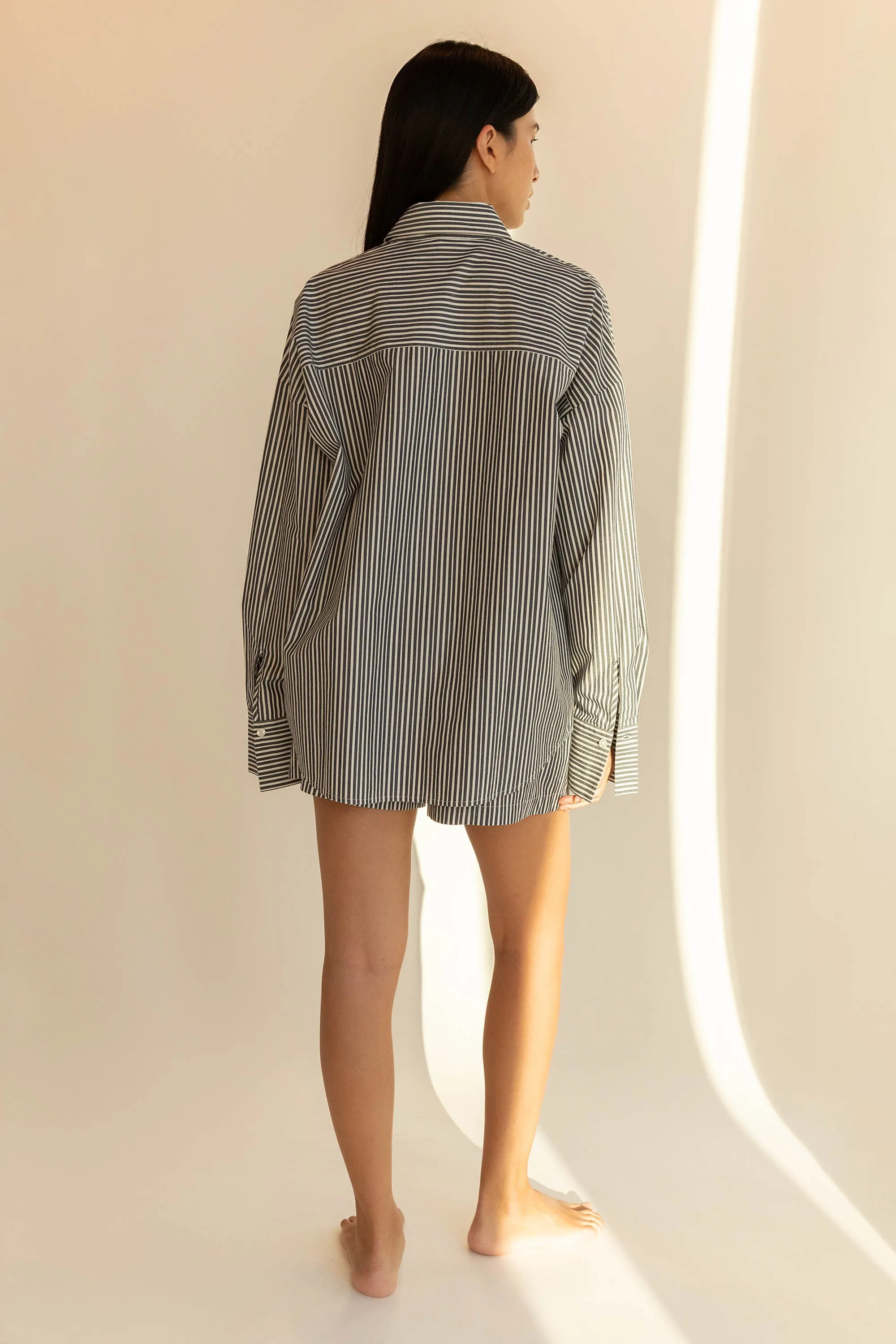 COTTON POPLIN STRIPED SHIRT