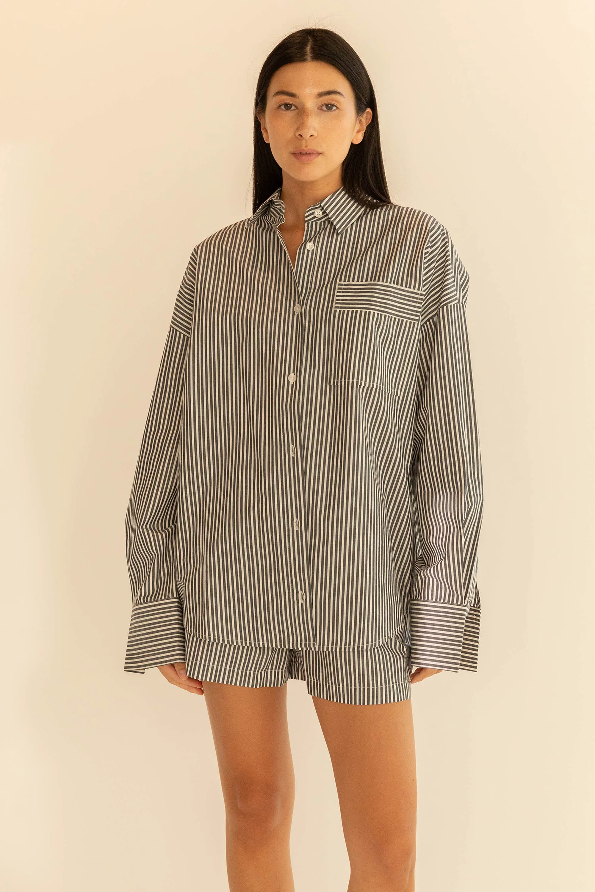 COTTON POPLIN STRIPED SHIRT