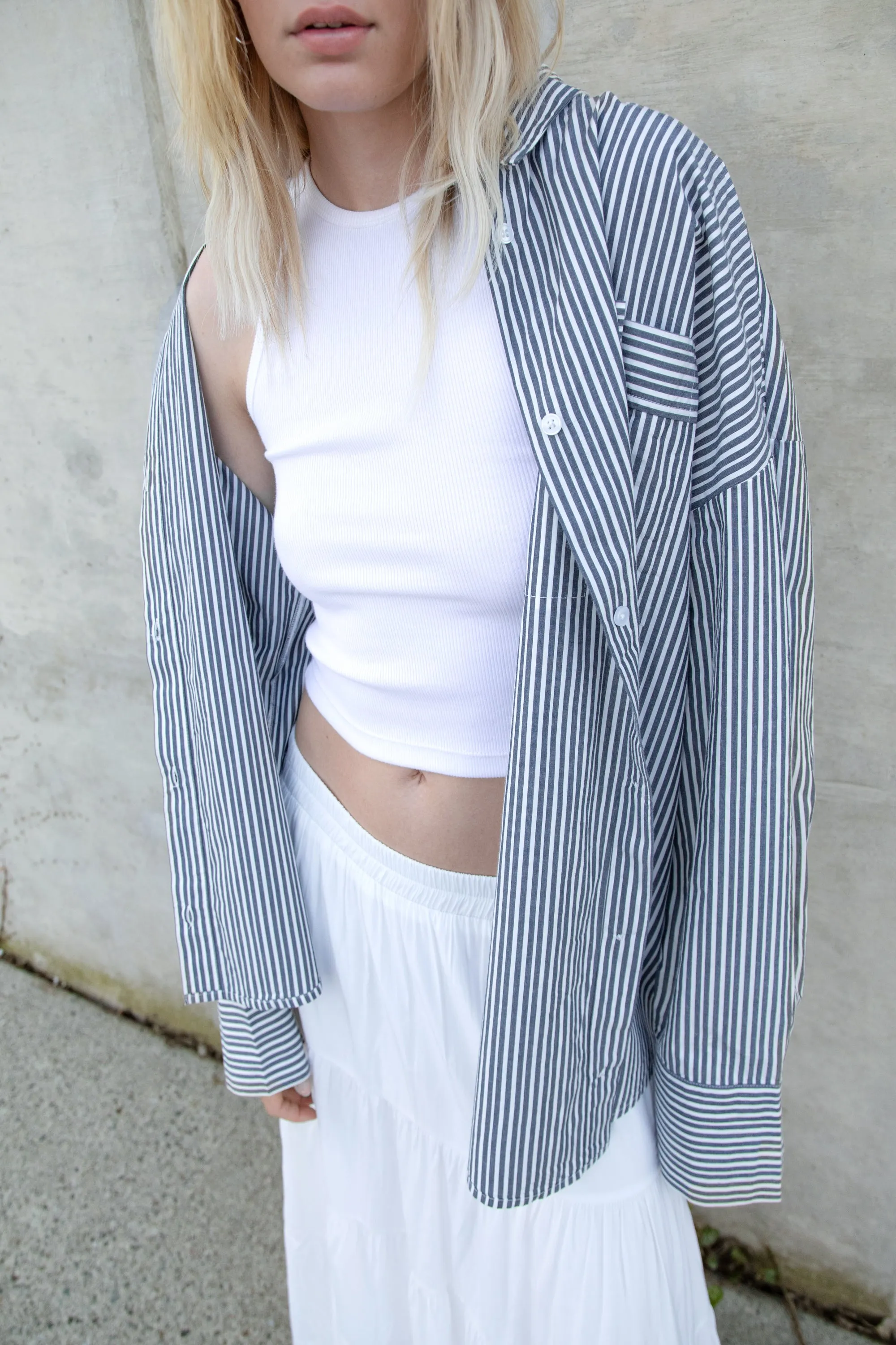 COTTON POPLIN STRIPED SHIRT