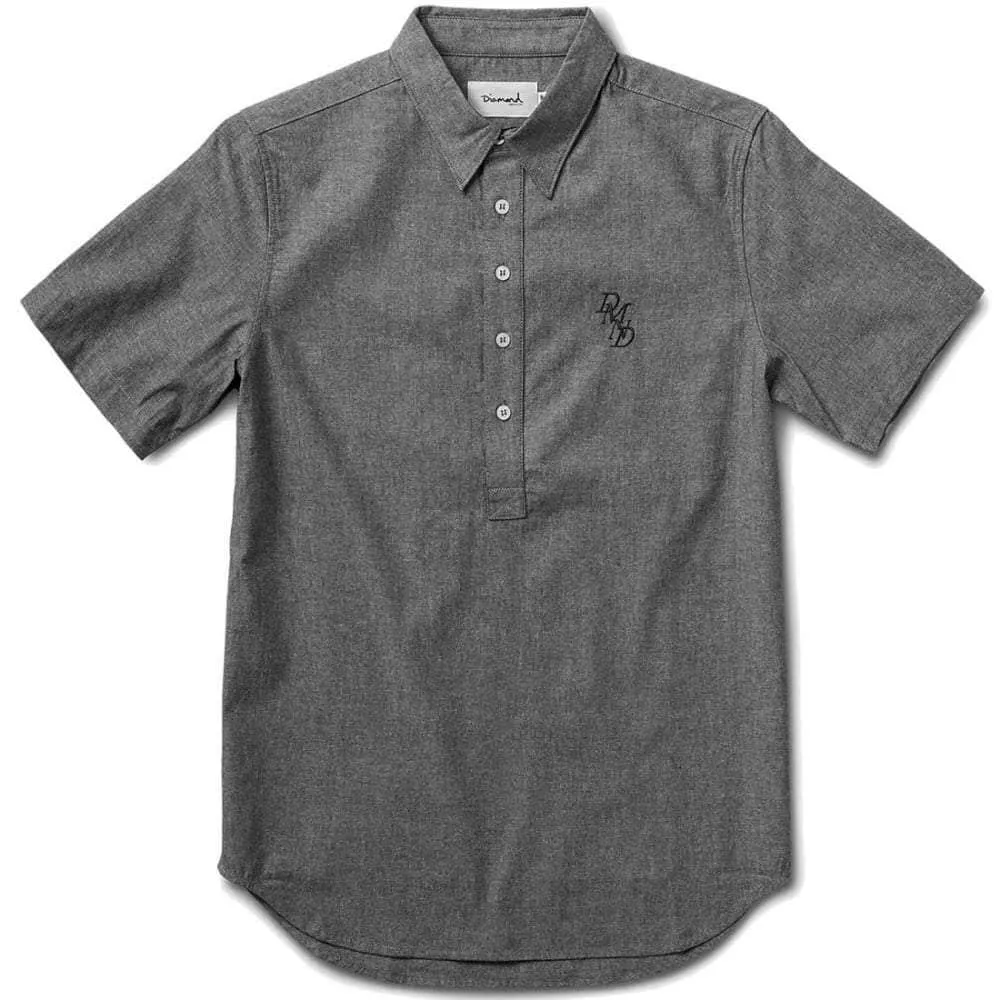 Diamond Supply Co Serif Short Sleeve Chambray Shirt - Black