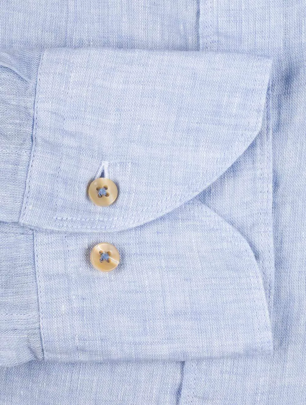 Fitted Linen Shirt Blue