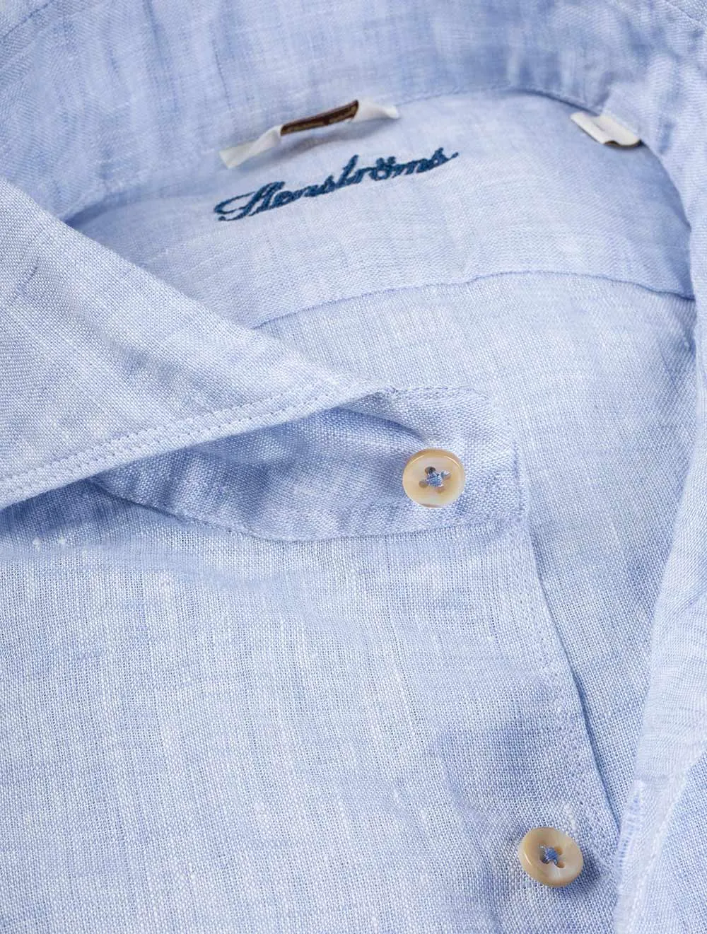 Fitted Linen Shirt Blue