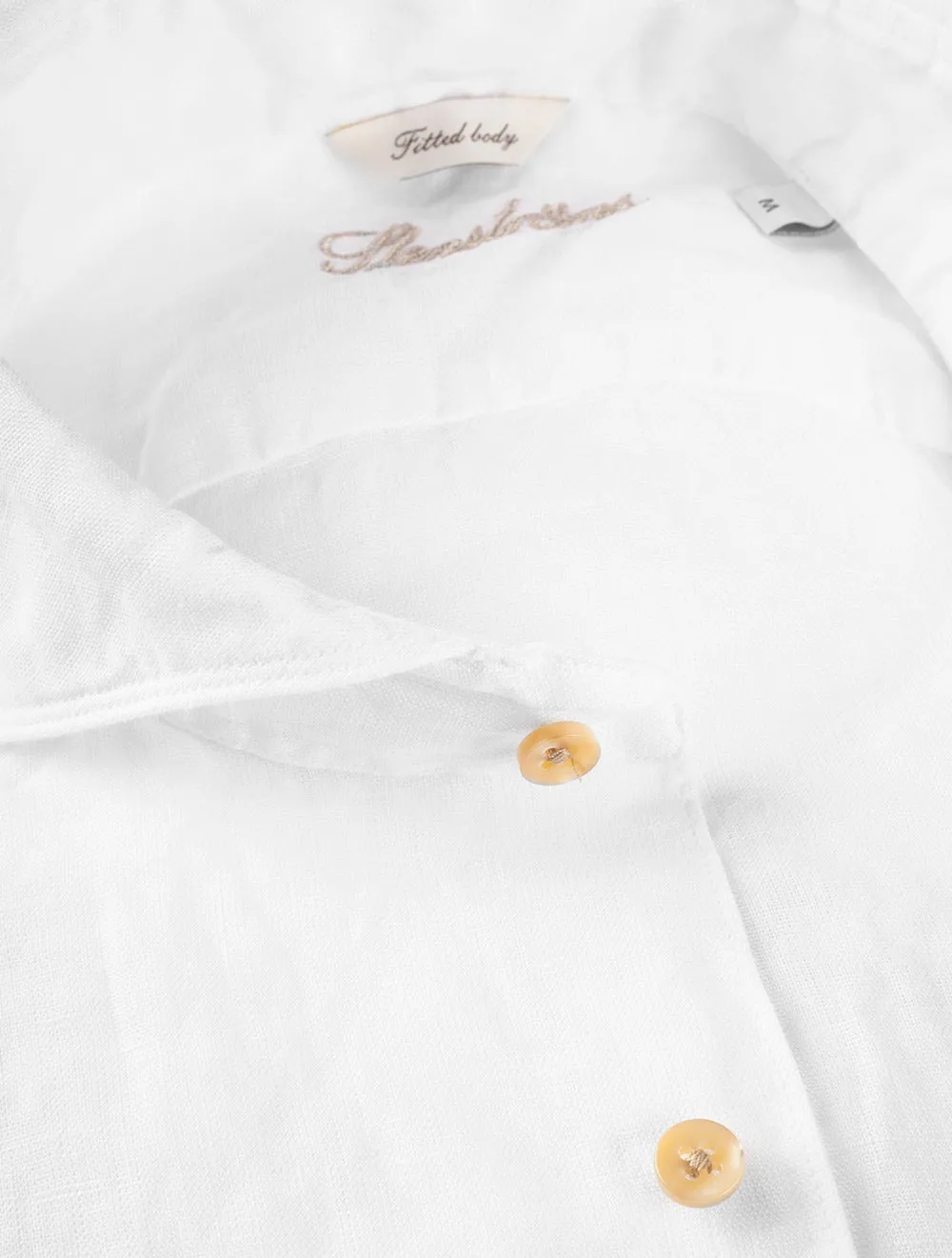 Fitted Linen Shirt White