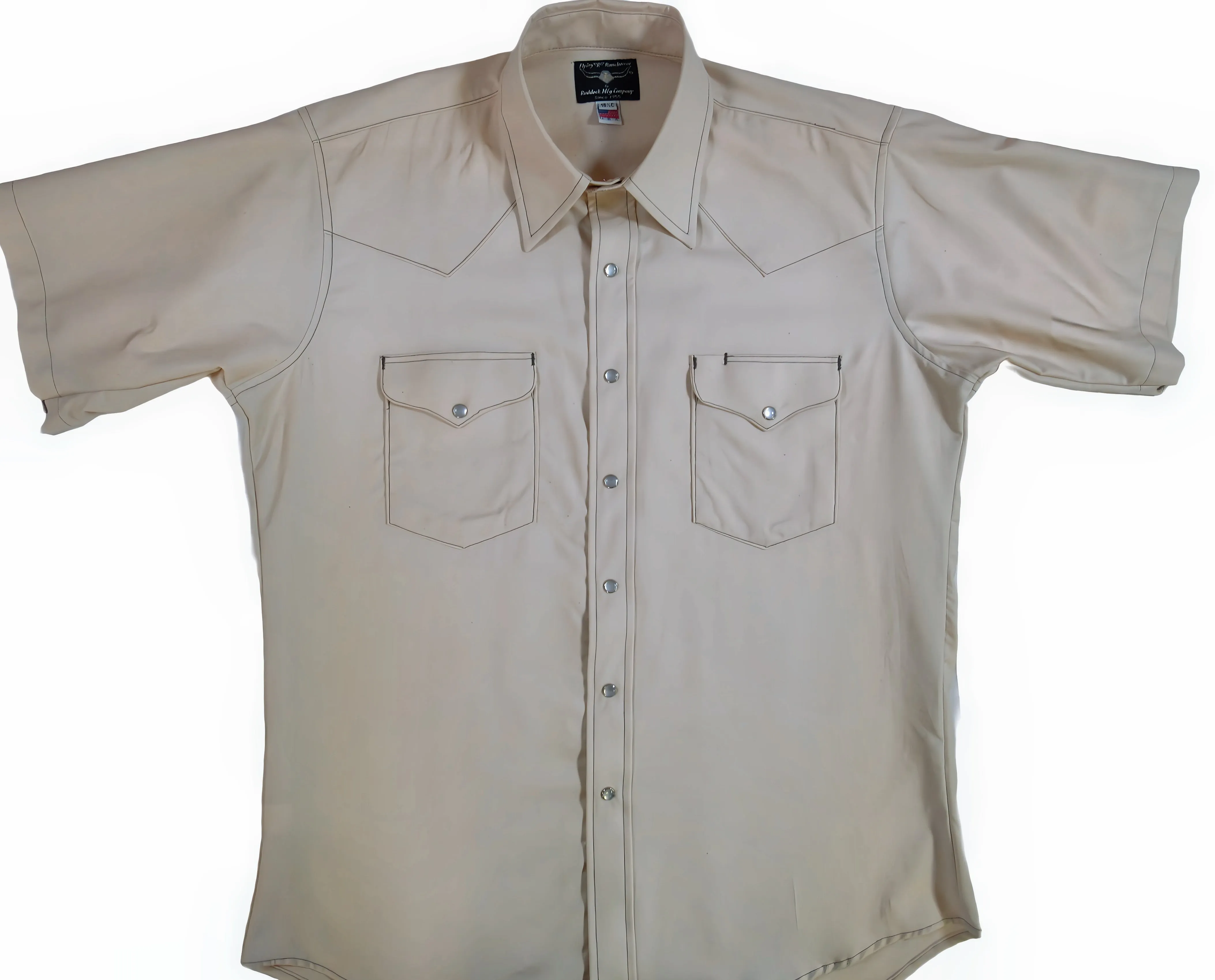 Flying R Ranchwear - Ivory Chambray - Short Sleeve - Snaps