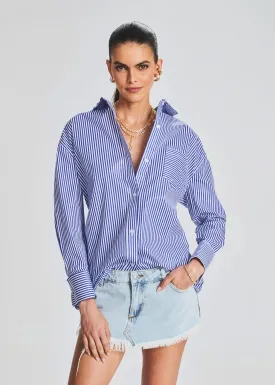 Hefley Oversized Shirt - Royal Blue Stripe