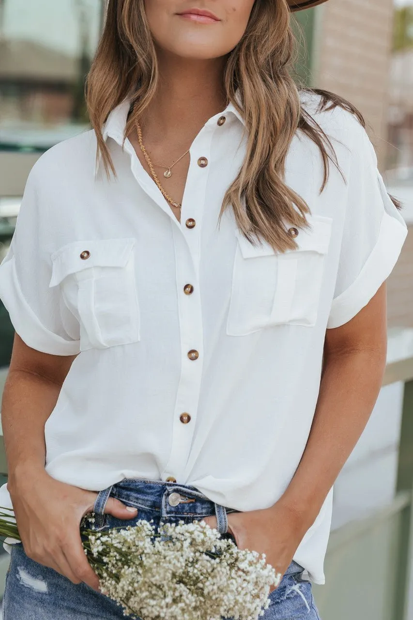 Keep It Simple White Button Down Shirt