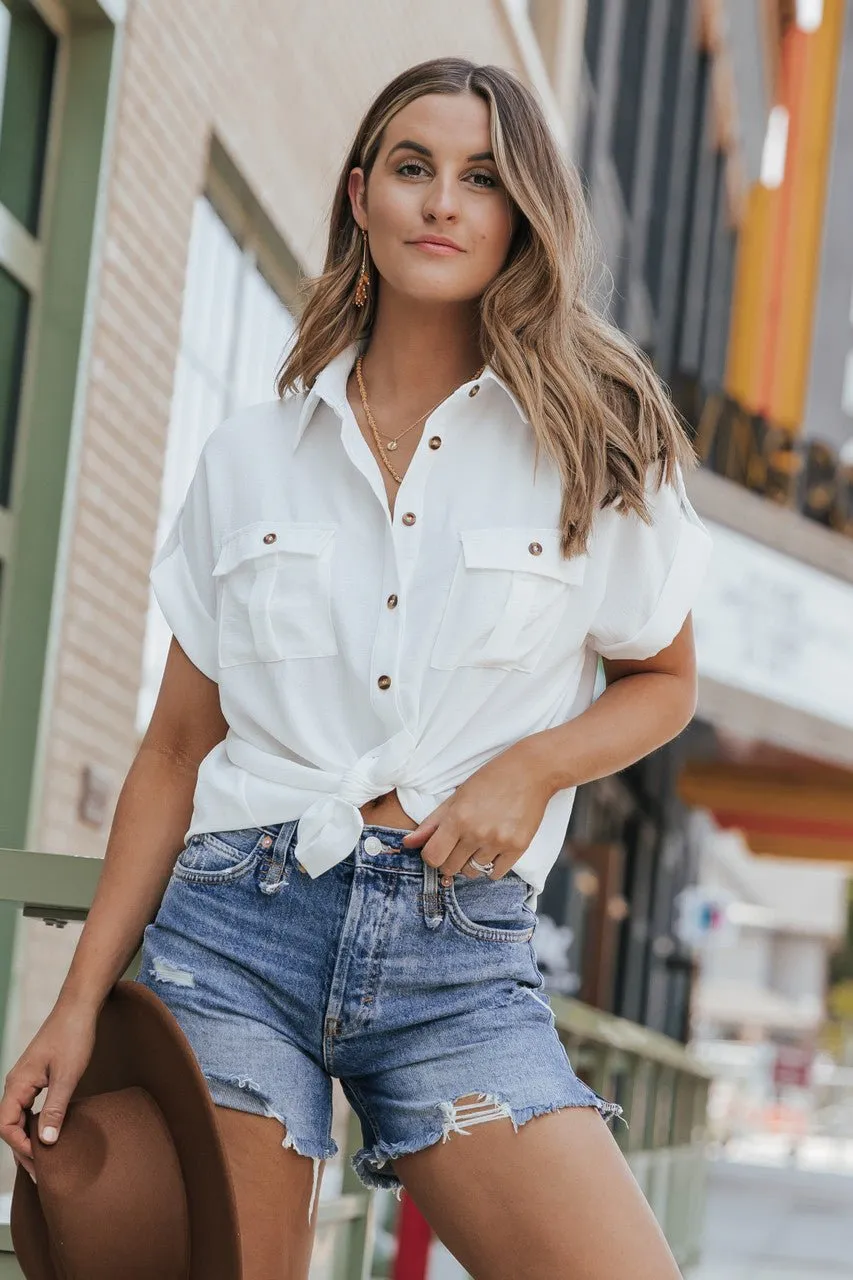 Keep It Simple White Button Down Shirt