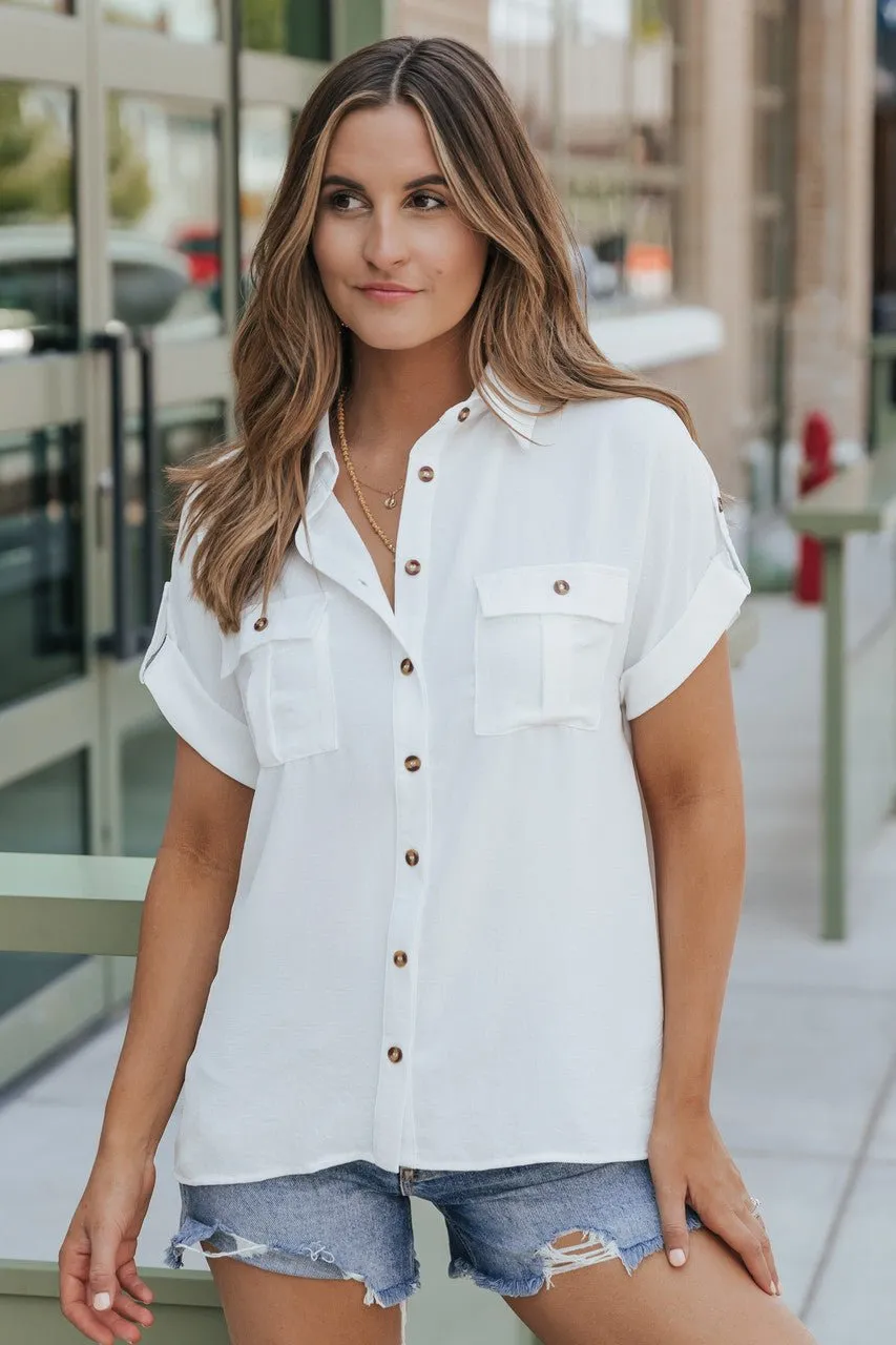 Keep It Simple White Button Down Shirt