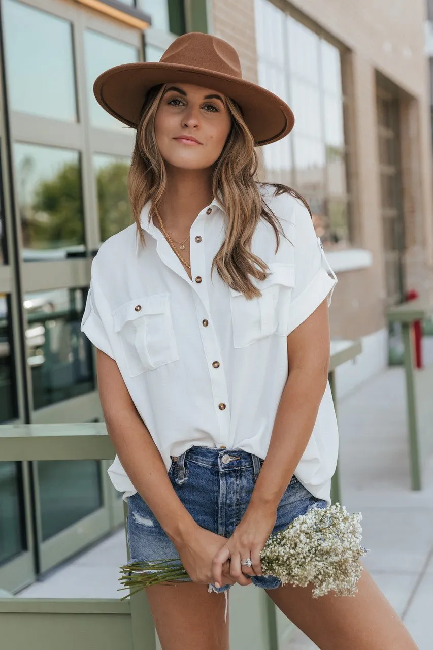 Keep It Simple White Button Down Shirt