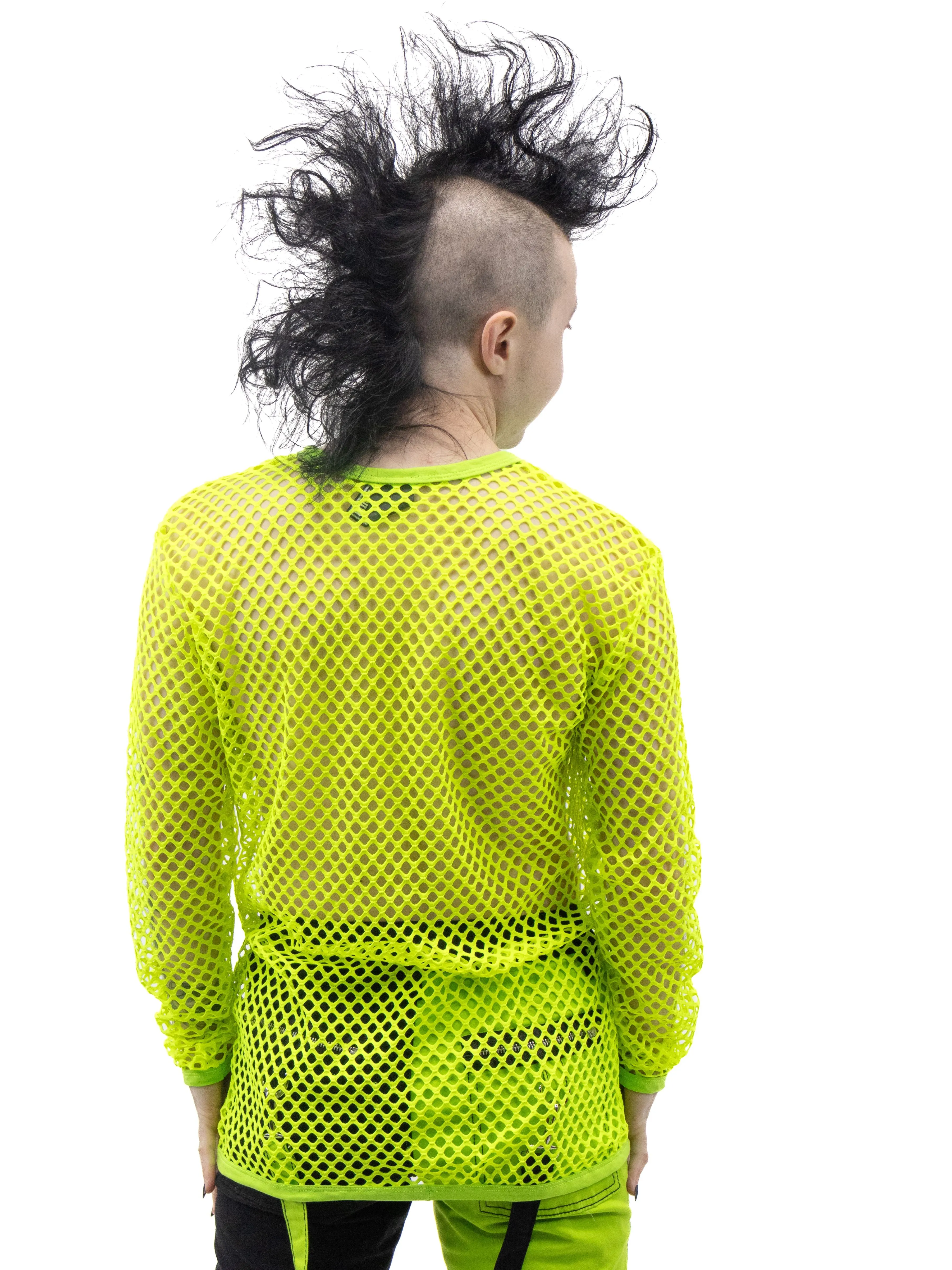 Lime Fishnet Long Sleeve Top UNISEX