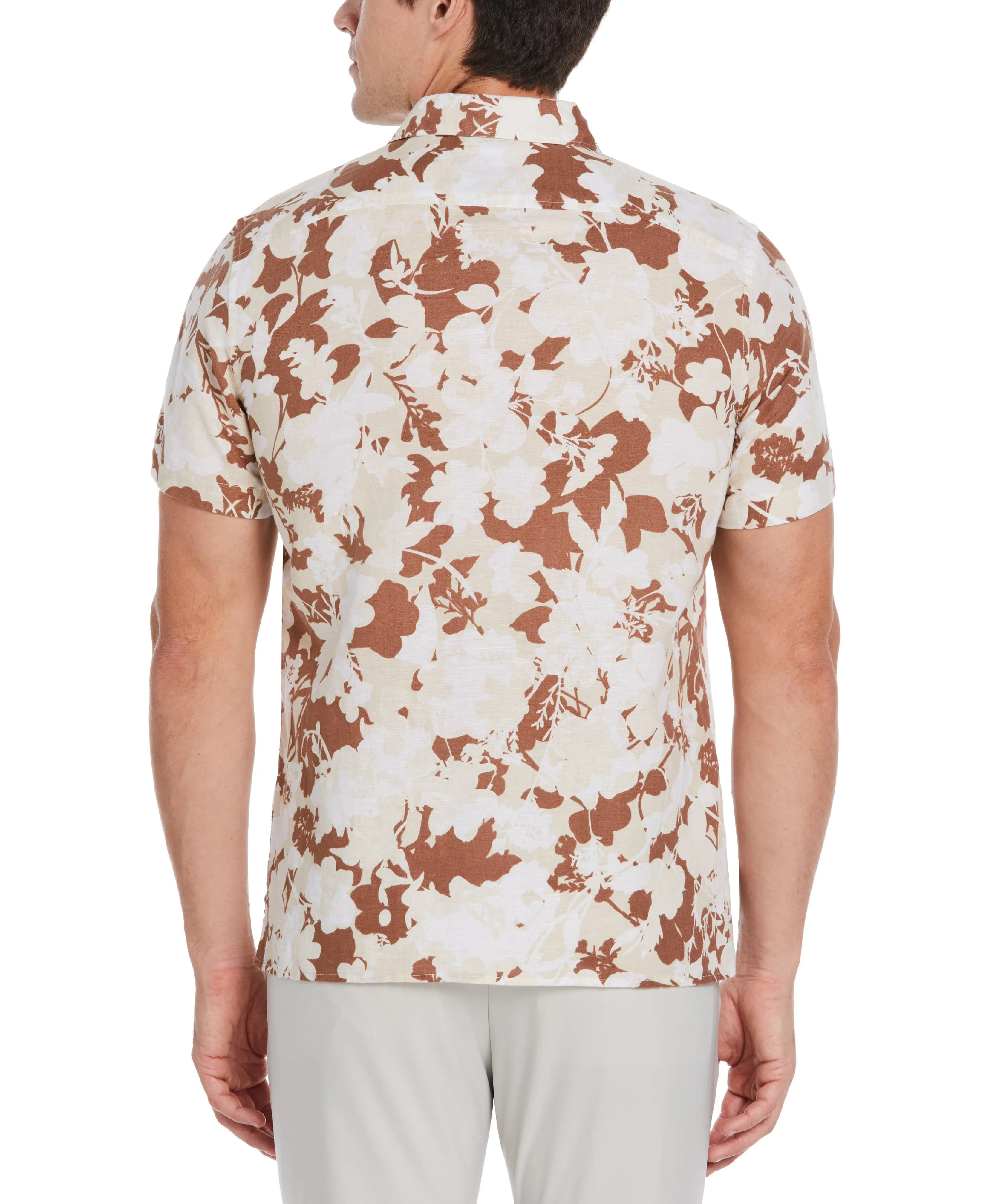 Linen Blend Floral Print Shirt