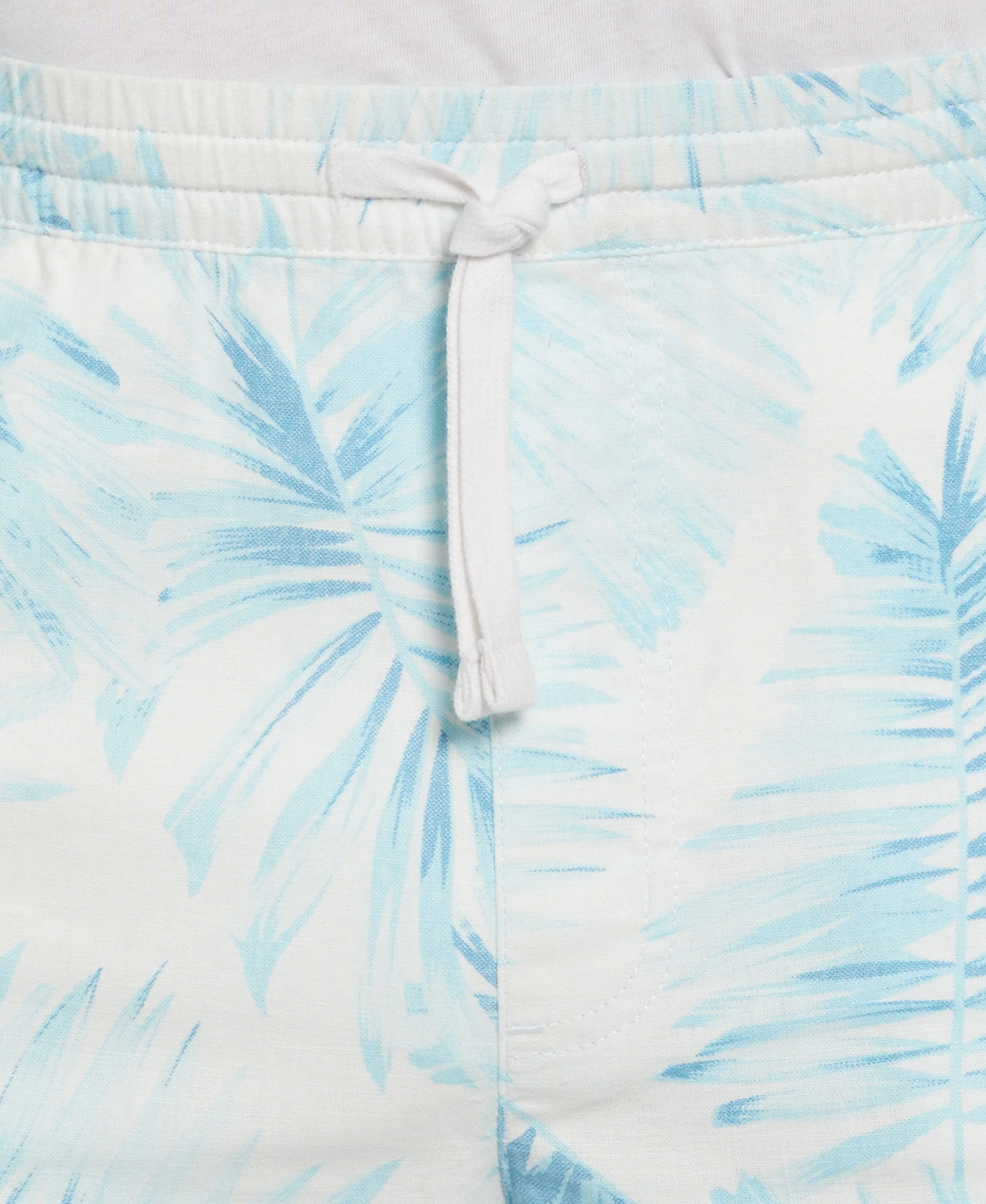 Linen Blend Palm Print Short