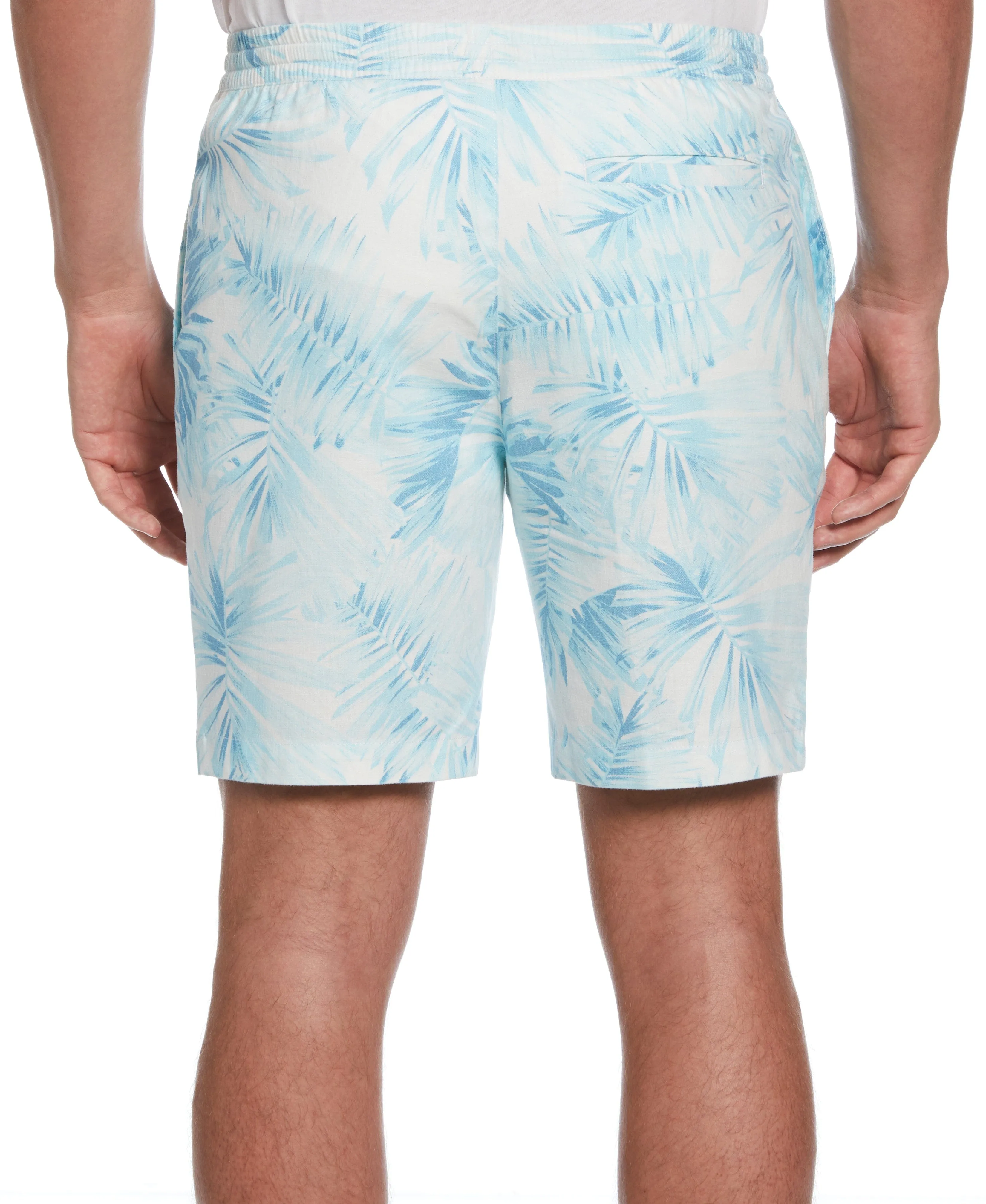 Linen Blend Palm Print Short