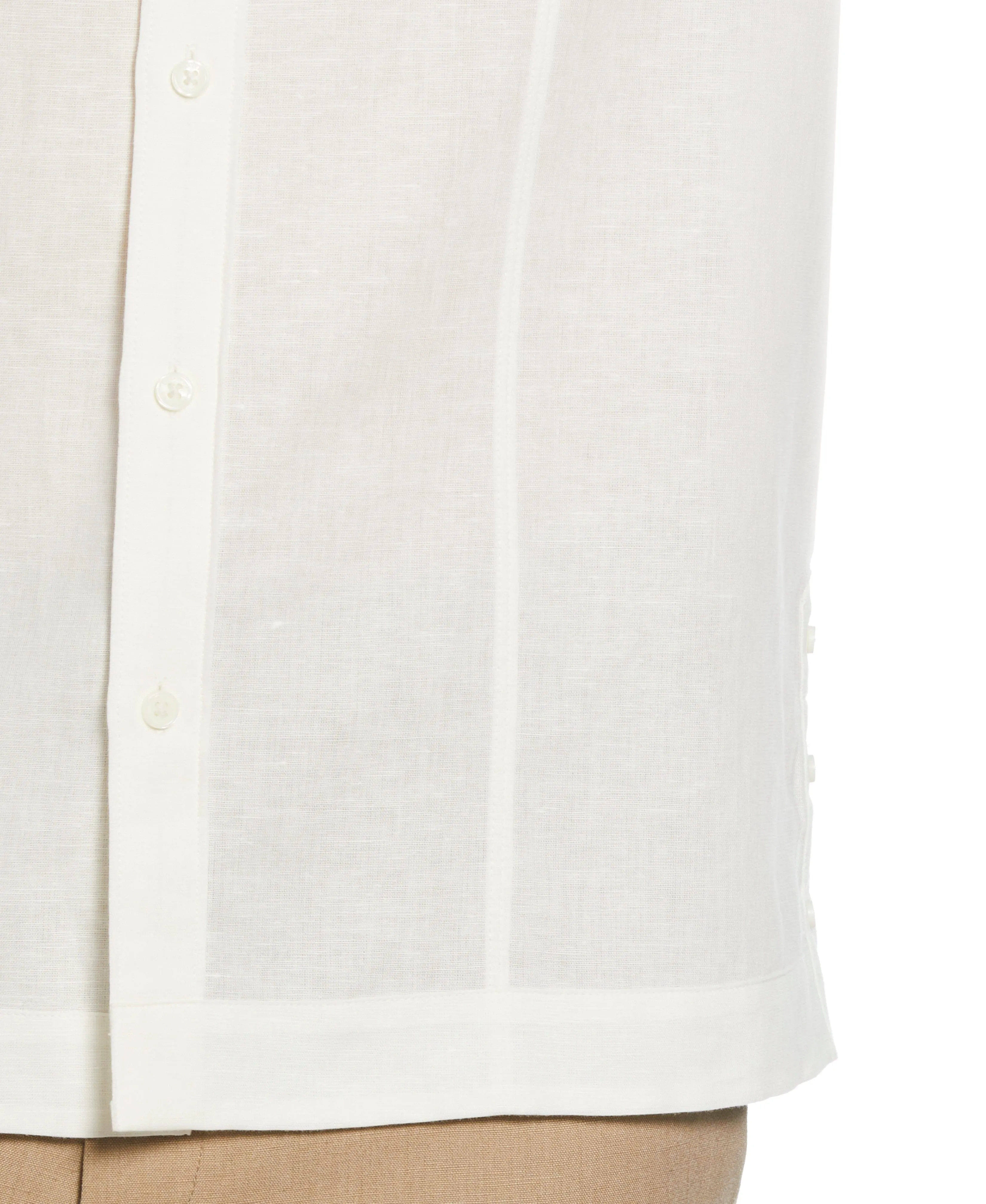 Linen-Blend Pintucks Guayabera Shirt