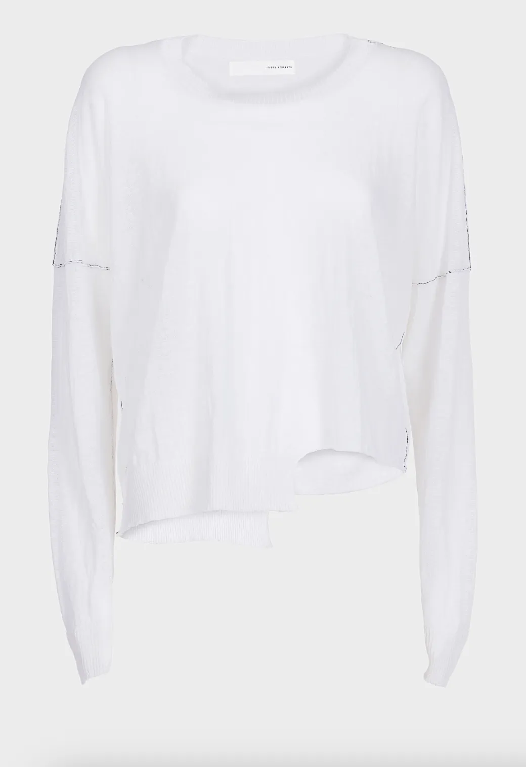 Linen Oversize Boxy Sweater - White