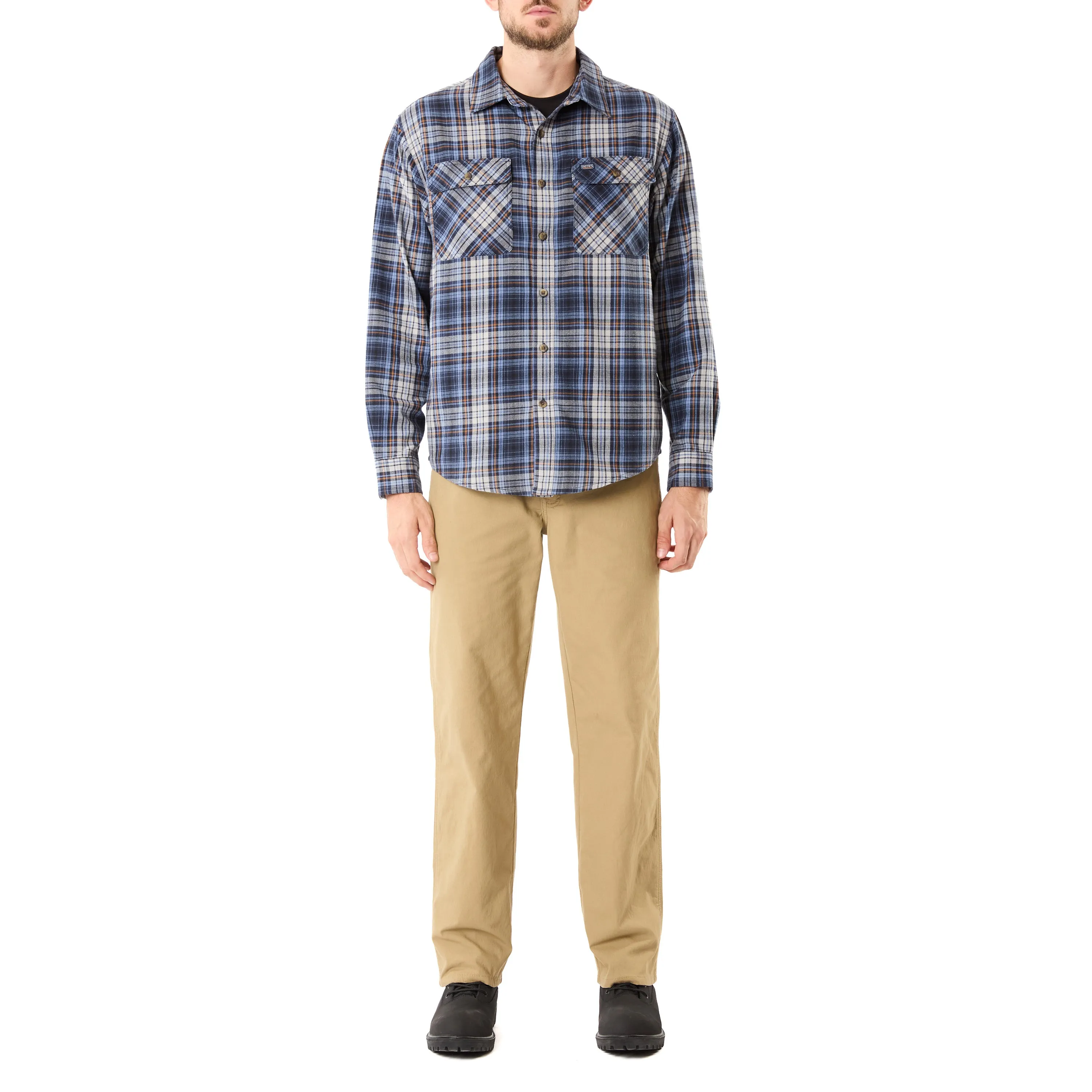 LONG SLEEVE 2-POCKET PLAID FLANNEL SHIRT WITH PEN-SLOT