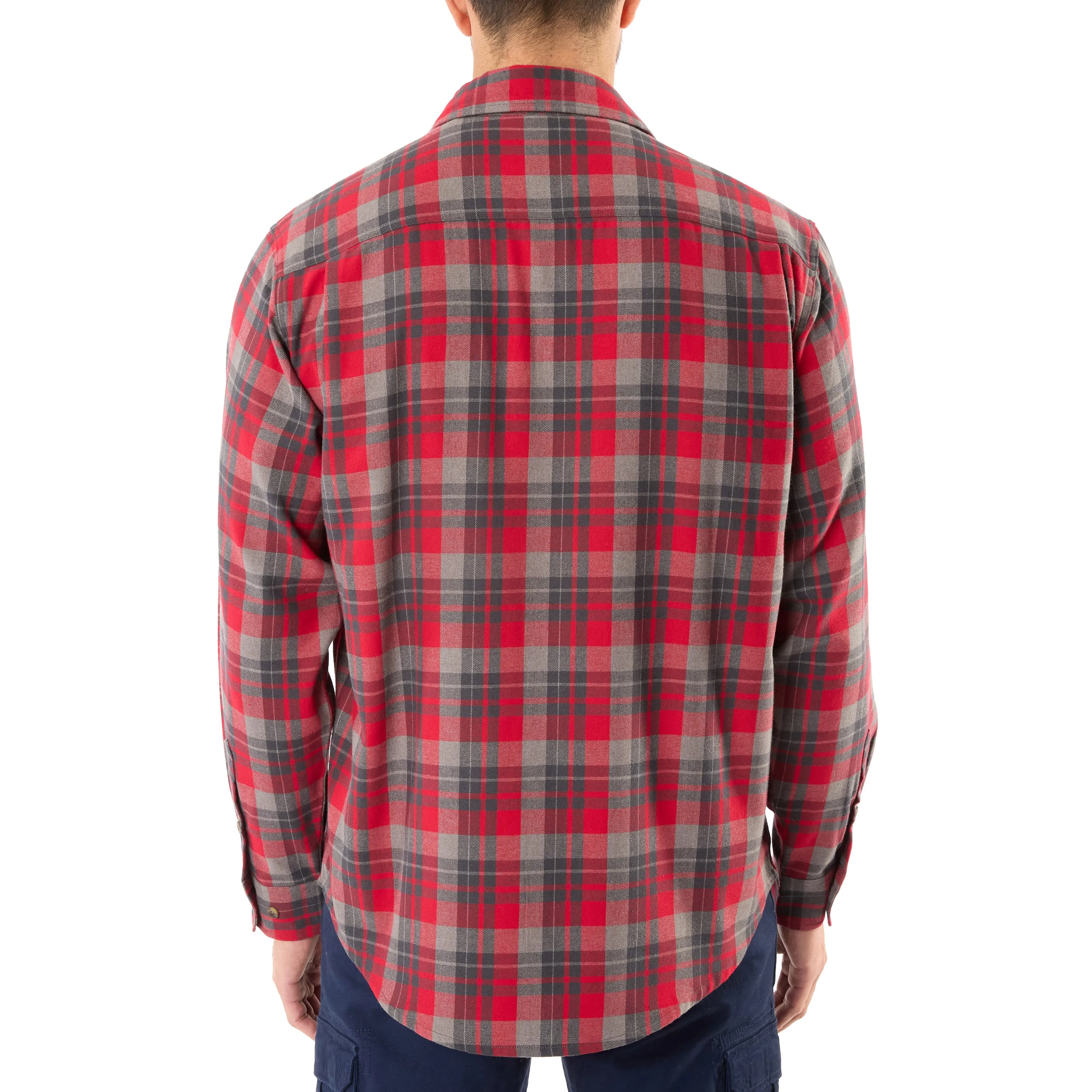 LONG SLEEVE 2-POCKET PLAID FLANNEL SHIRT WITH PEN-SLOT