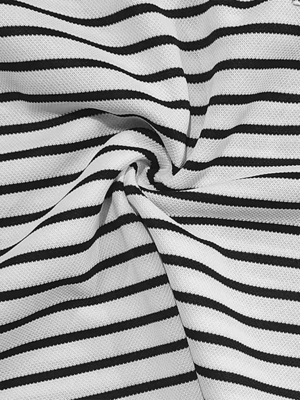 Long-Sleeve Horizontal Striped Henley T-Shirt