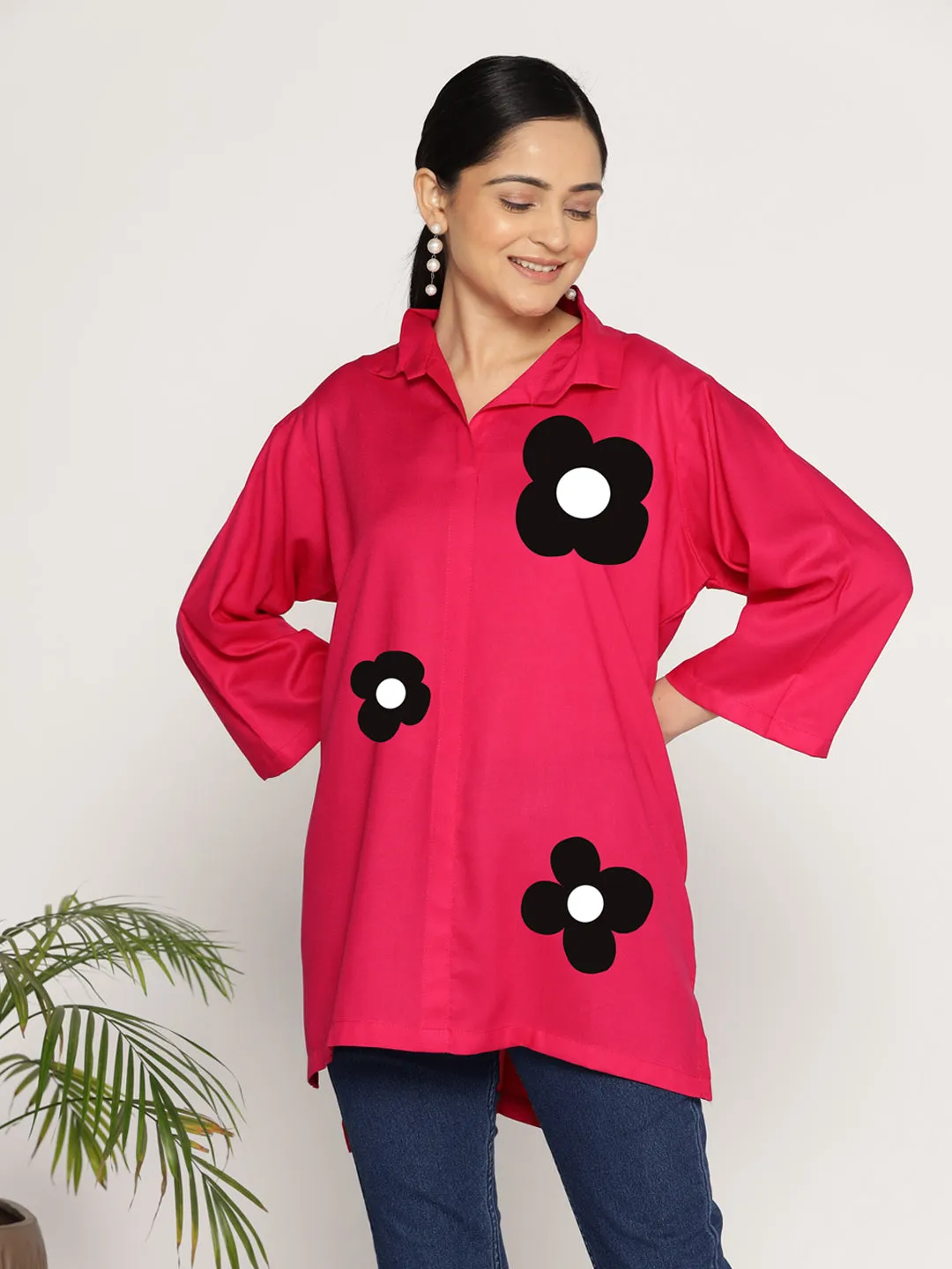 Magenta Rayon ShirtTop - Aventure