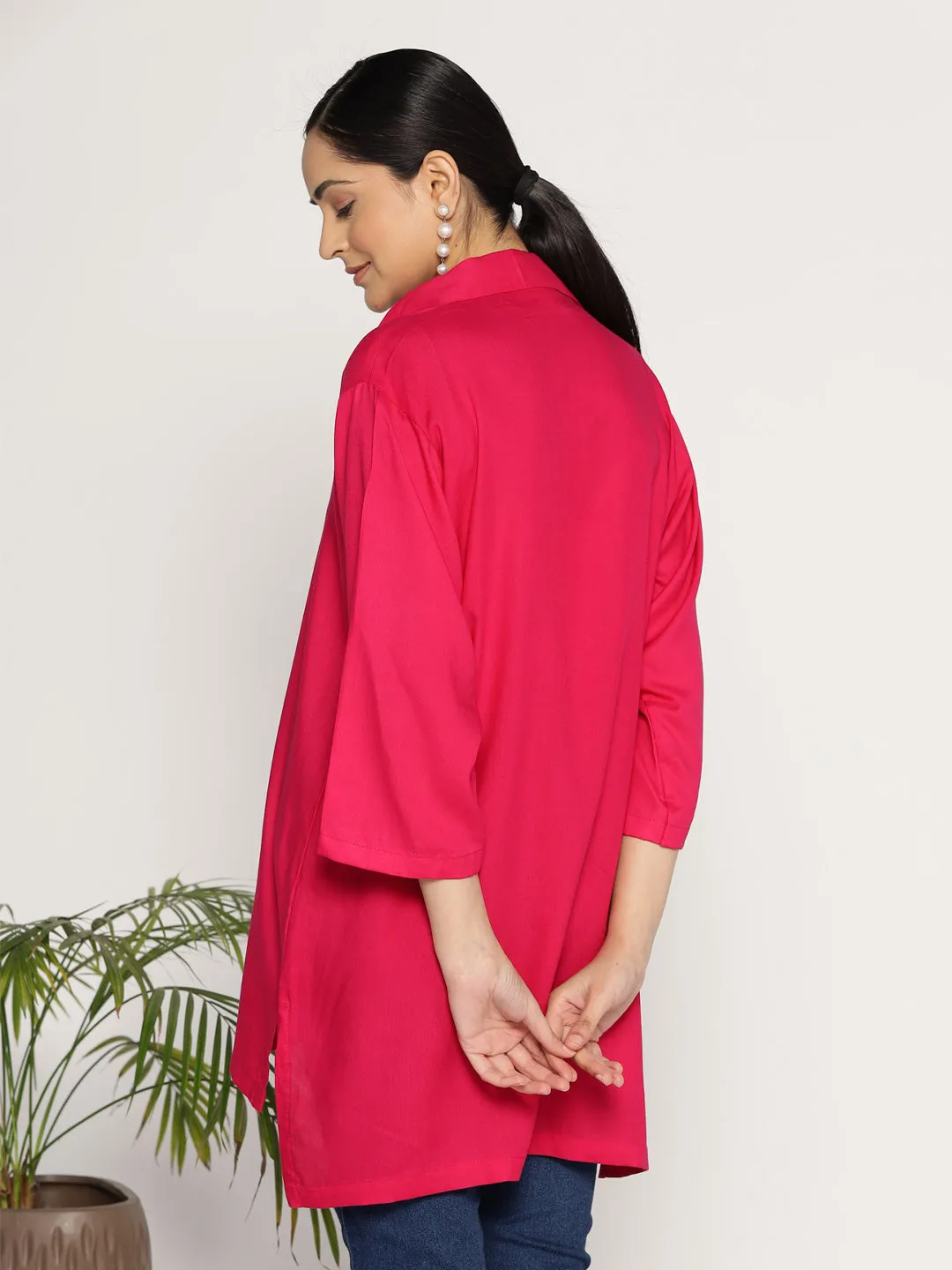 Magenta Rayon ShirtTop - Bonheur