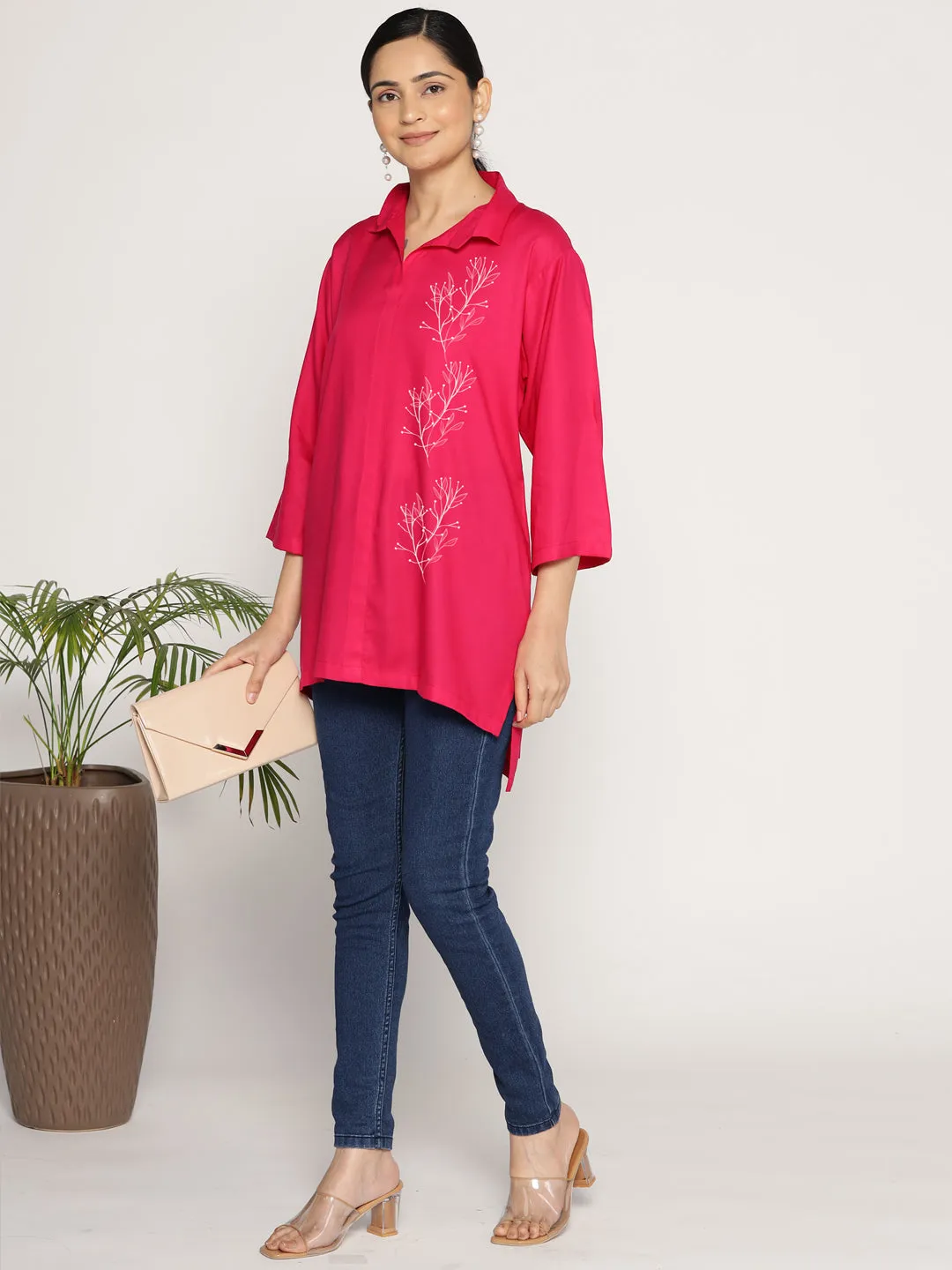 Magenta Rayon ShirtTop - Glace