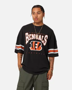 Majestic Athletic Cincinnati Bengals Vintage Sport Striped Sleeve T-Shirt Faded Black