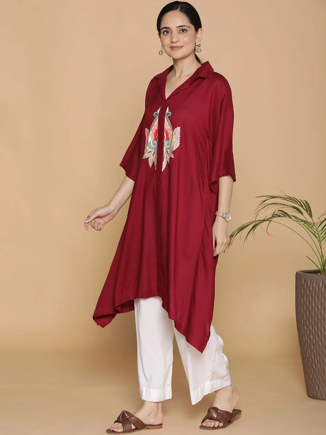 Maroon Rayon ShirtKurta - Malang