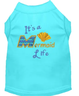 Mermaid Life Embroidered Dog Shirt Aqua Med (12)