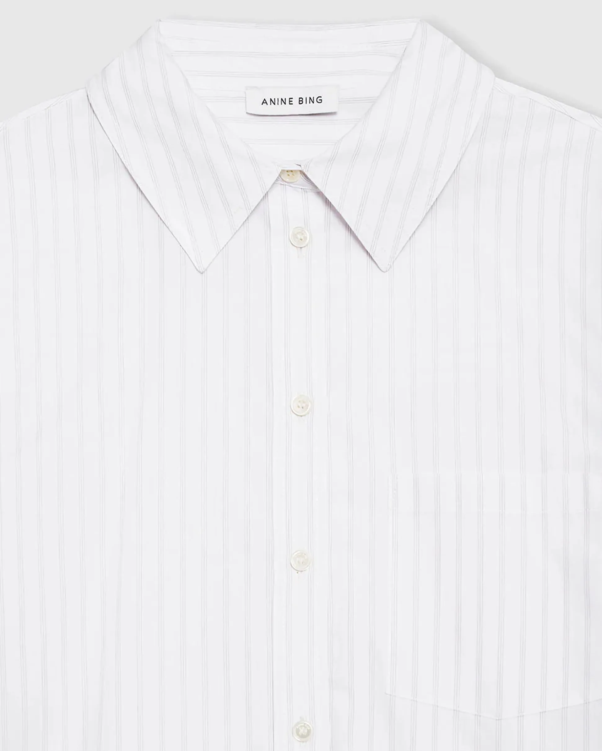 MIKA SHIRT / WHITE AND BLACK STRIPE