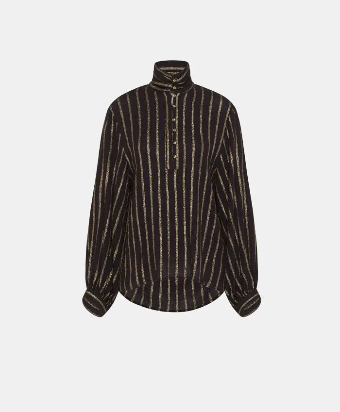 MOMONI - THIERRY BLOUSE IN LUREX STRIPE GAUZE