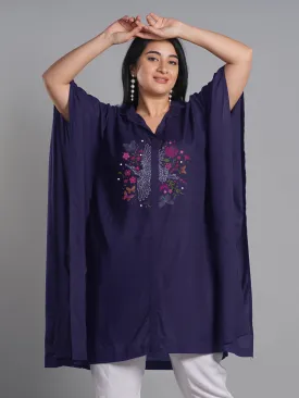 Navy Rayon Shirt-Kaftan - Phoenix