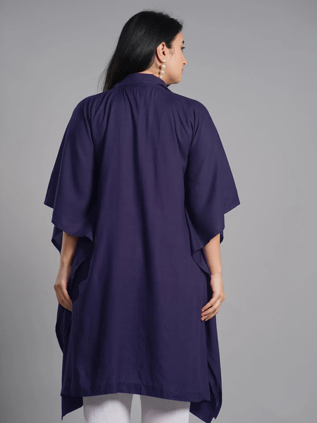 Navy Rayon Shirt-Kaftan - Phoenix