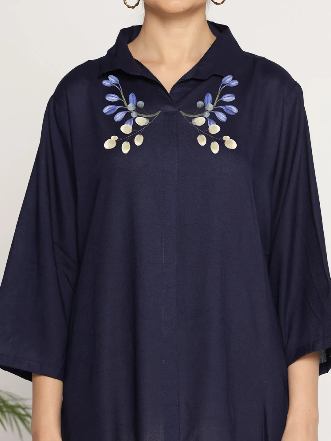 Navy Rayon ShirtTop - Prusse