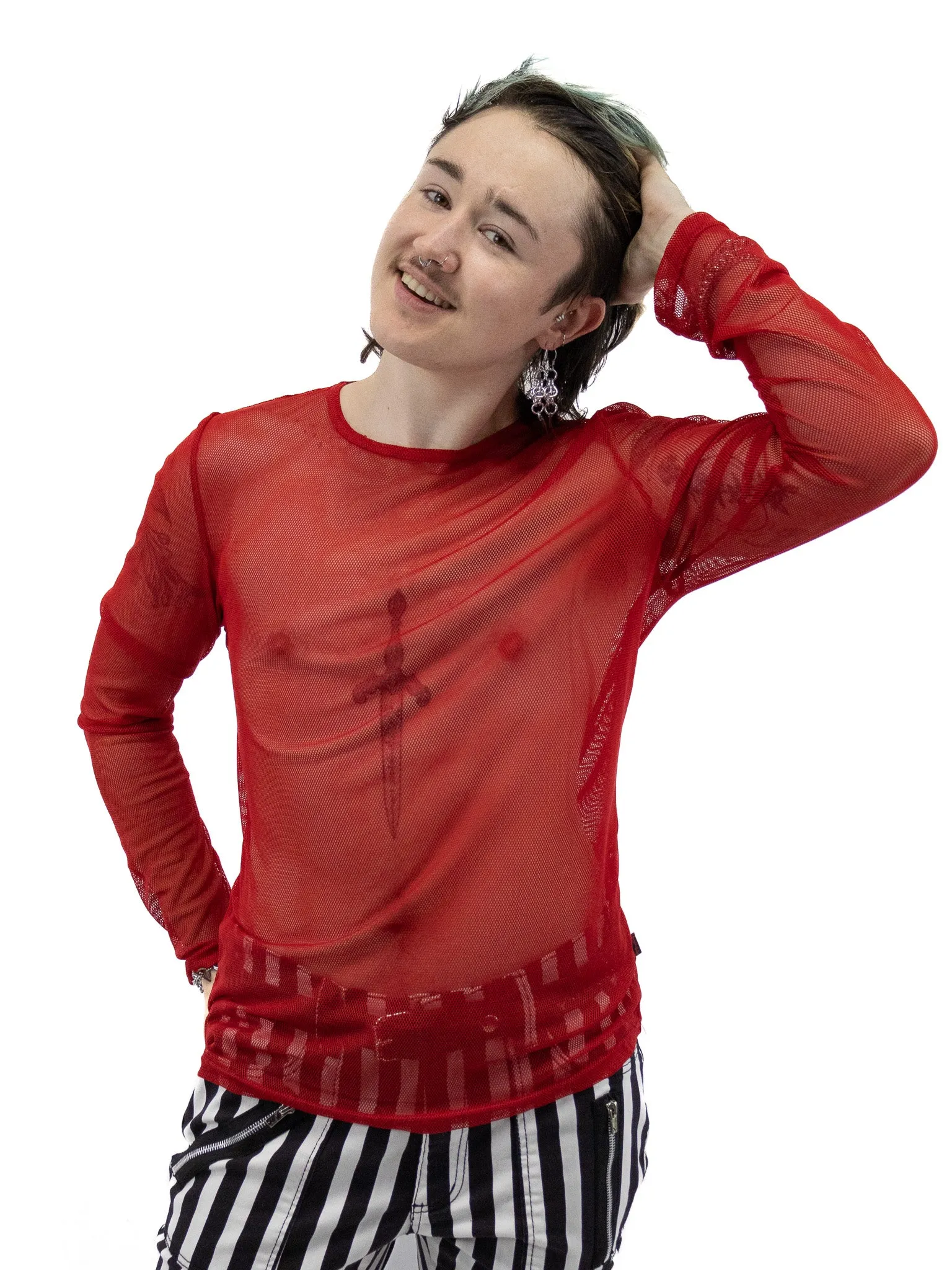 Ollie Unisex Mesh Top- Red TRIPP NYC