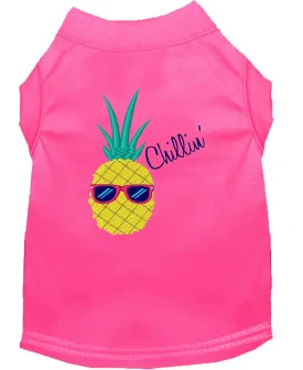 Pineapple Chillin Embroidered Dog Shirt Bright Pink Xxl (18)