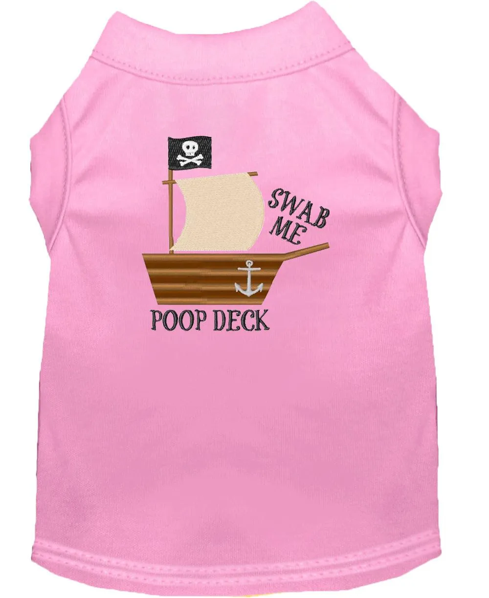 Poop Deck Embroidered Dog Shirt Light Pink Xxl (18)