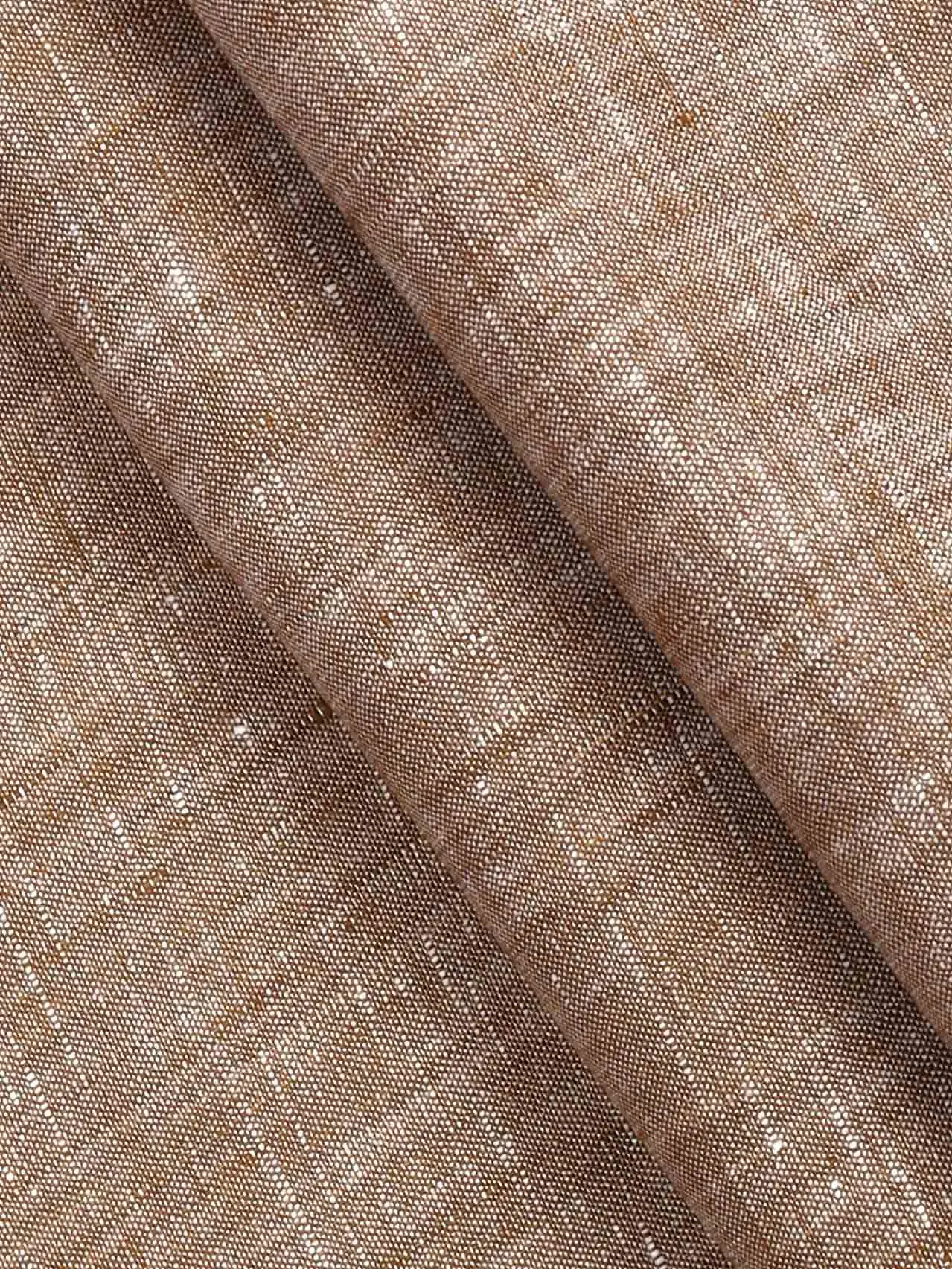 Pure Linen Plain Shirt Fabric Brown Colour Irish 8080