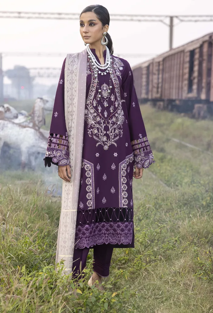 Rahgeer By Humdum Unstitched 3 Piece Emb Wool Winter Collection'2024-D-02